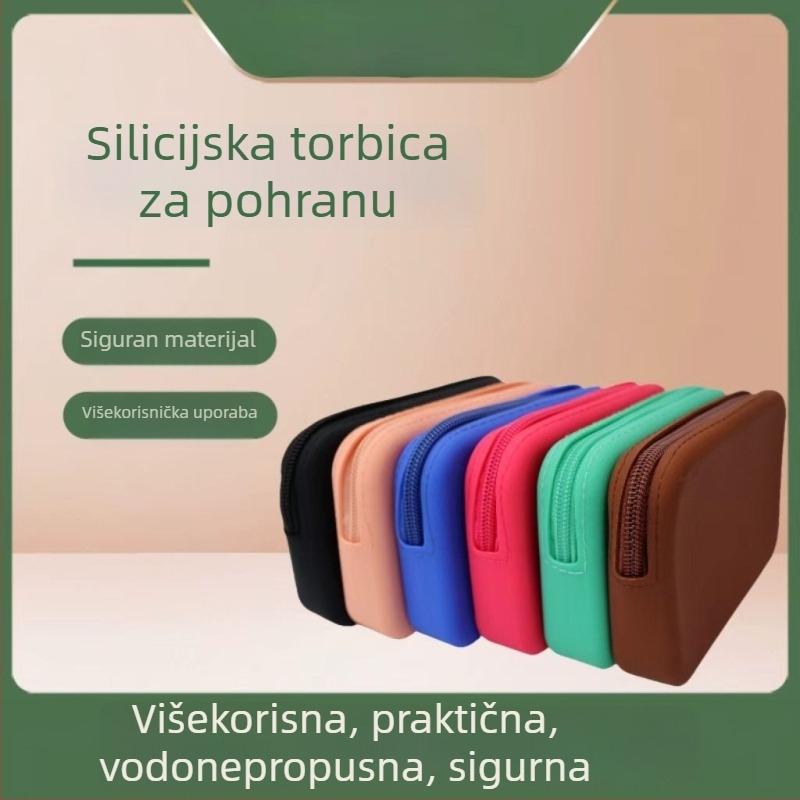 Silikonska torbica za novčanik i skladištenje, višenamjenski organizator kozmetike i dodacima, vodootporna i otporna na prašinu, unisex, svakodnevna upotreba (Silikon; vodootporna; unisex; svakodnevna upotreba)