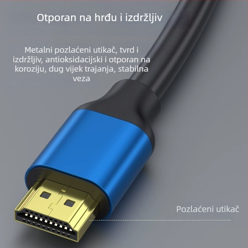 HDMI kabel 1,5 m, 4K60Hz, pozlaćeni bakreni čelični vod s oklopom, za monitor, PC, TV, set-top box i projektor