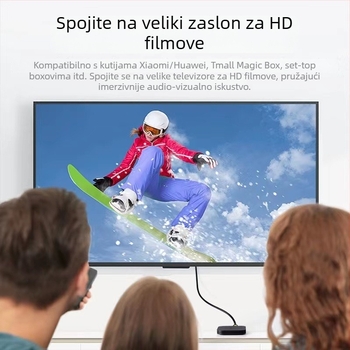 Kabel za povezivanje set-top boxa s monitorom, HDTV-om, računalom, televizorom i projektorom – duljina 1,5 m, bakreni podatkovni kabel s adapterom, 3D podatkovni kabel