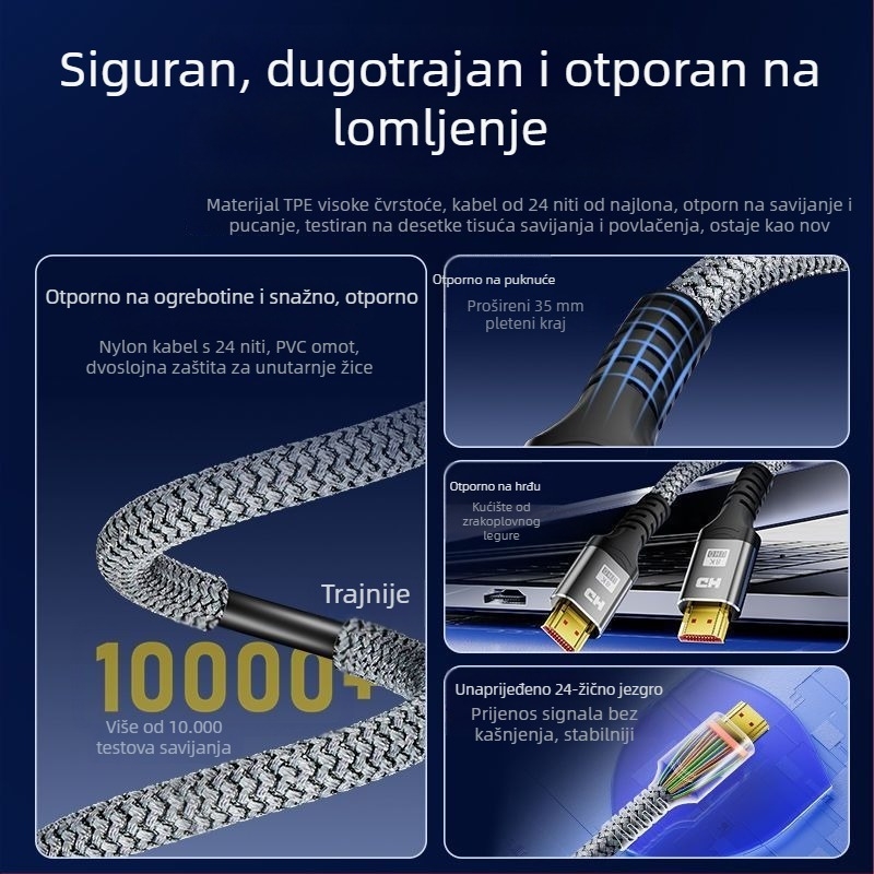 HDMI 2.1 produžni kabel za TV/monitor/projektor, 4K/8K, 240Hz