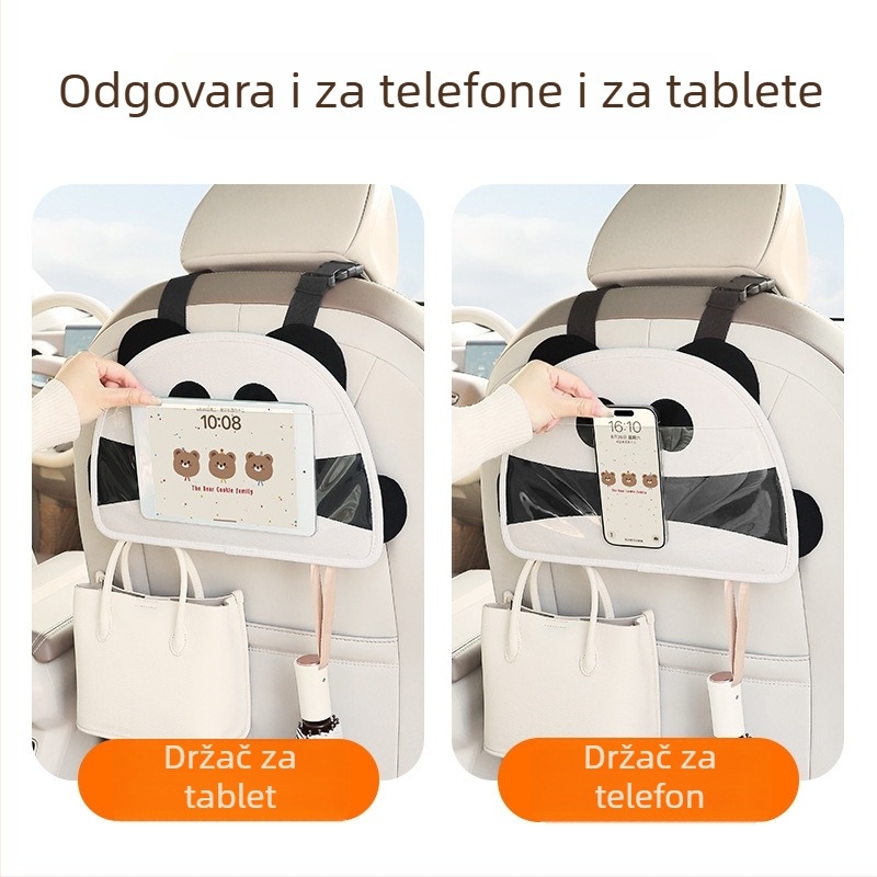 Stražnji sjedalo: višenamjenski držač za iPad/tablet s podesivim džepom, držač za zaslon na dodir i držač za telefon u automobilu