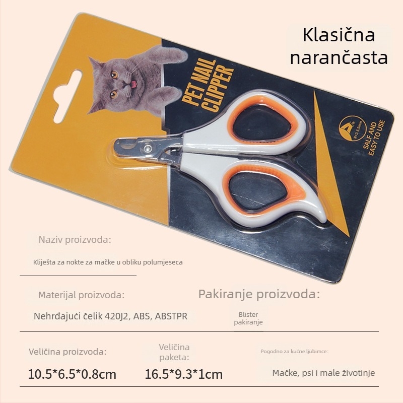 Klešta za nokte mačaka i psa, mala veličina, od nehrđajućeg čelika
