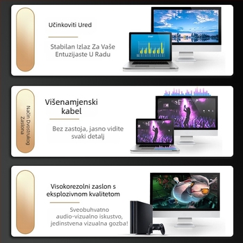 HDMI kabel YL-810 sa zlatnim kontaktima, prilagodljiv materijal vodila, OEM dostupan, pogodan za televizore