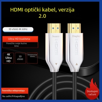 Optički HDMI kabel 2.0, 4K60Hz, za povezivanje računala i televizora, AOC HDMI kabel, zlatno obloženi konektori, duljina 10–100 m