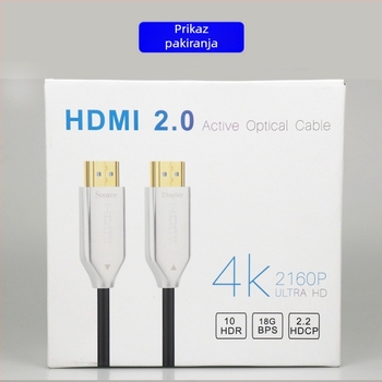 Optički HDMI kabel 2.0, 4K60Hz, za povezivanje računala i televizora, AOC HDMI kabel, zlatno obloženi konektori, duljina 10–100 m