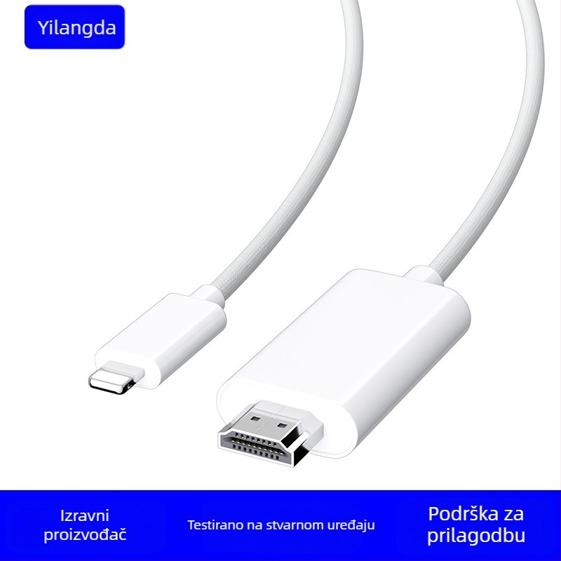 Lightning na HDMI produžni kabel za Apple uređaje, ABS kućište, 50 g