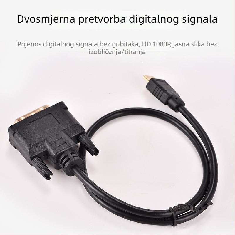 Mini HDMI na DVI kabel za DSLR fotoaparat, duljina 1 m, pozlaćen HDMI-DVI video kabel