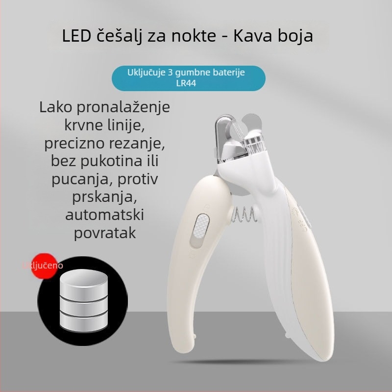 Klešta za nokte kućnih ljubimaca sa LED svjetlom – za mačke i pse, za početnike