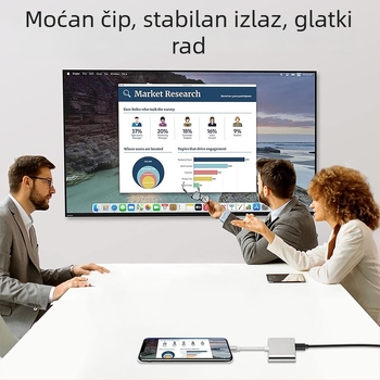 Pretvarač telefona u HDMI/VGA za prikaz na TV-u sa izlazom zvuka, kabel 0,2 m, konektori s premazom srebra