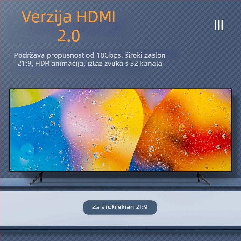 HDMI kabel 2.0, podrška 4K, bakreni vod, pozlaćeni konektori, duljina 0,5–20 m