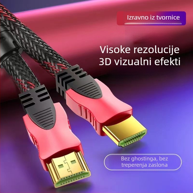 HDMI kabel 1.4, bakreni vodiči, zlatni kontakti, kompatibilan s adapterom, za televizor