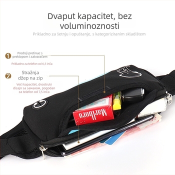 Dječja torbica za pojas za vanjske sportove, unisex, materijal za ronjenje, prozračan, vodootporan, ultralak, proširiv, ljeto 2024