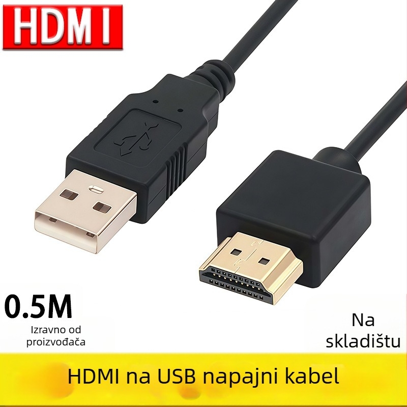 USB na HDMI napajajući kabel, HDMI muški konektor, bakreni provodnik, za PC