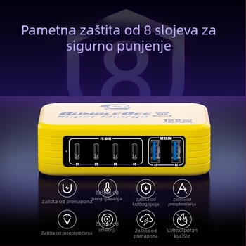 Ou Zheng Ozq4 6-port USB brzo punjenje stanica s LED indikatorima za Apple i Android uređaje
