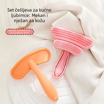 Nova silikonska četka za kućne ljubimce s mekanim zubima, četka za uklanjanje dlaka, masažna četka za njegu dlake