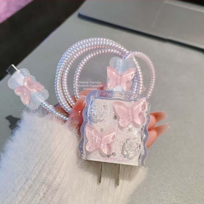 TPU zaštitnik kabla za Apple podatkovne i slušne kablove, otporan na lomljenje, kompatibilan s Apple 20W punjačem