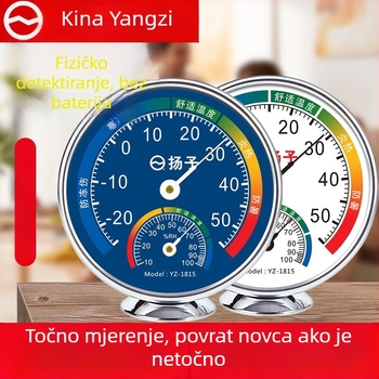 Mjerilo temperature i vlage – visoka preciznost, unutarnja upotreba, zidni nosač s bazom, sobni termometar