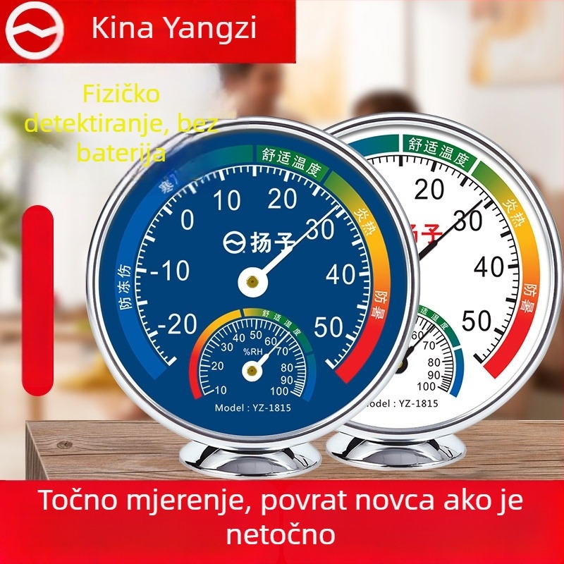 Mjerilo temperature i vlage – visoka preciznost, unutarnja upotreba, zidni nosač s bazom, sobni termometar