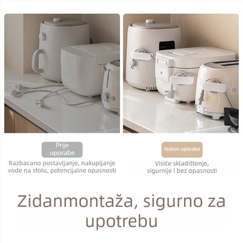 Lazy Corner silikonski kutni držač kablova — bez bušenja, organizator za kuhinju, stol, spavaću sobu i dnevnu sobu