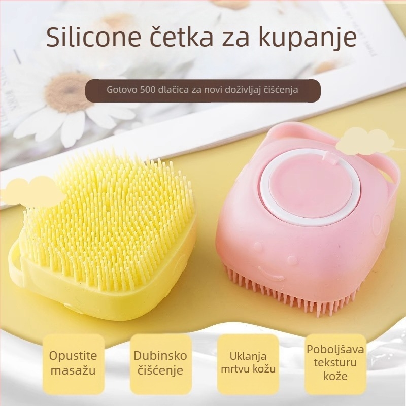 Silikonska četka za kućne ljubimce za odrasle, bebe, mačke i pse — višestruka masaža, kupanje i uklanjanje dlaka