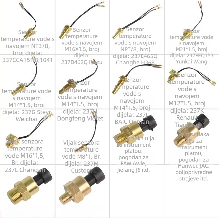 3-u-1 mjerač temperatura vode, napona i tlaka ulja za vozila 12V/24V – LED zaslon, kućište od plastičnog stakla, raspon 9–36V, težina 190 g
