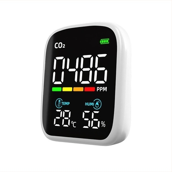 CO2 detektor i mjerač kvalitete zraka, Long Star, za unutarnju kućnu upotrebu, baterijsko napajanje