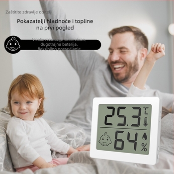 Huapai Digitalni Termometar-Higrometar s Prikazom, Unutarnja Upotreba, Zidni Nosač s Magnetskim Držačem, Visoka Preciznost, Napajanje CR2032 Baterijom