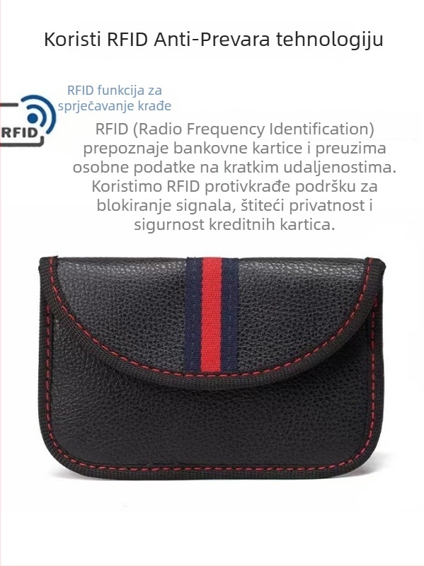 PU kožna futrola za auto ključ s RFID zaštitom, zatvarač, prenosna