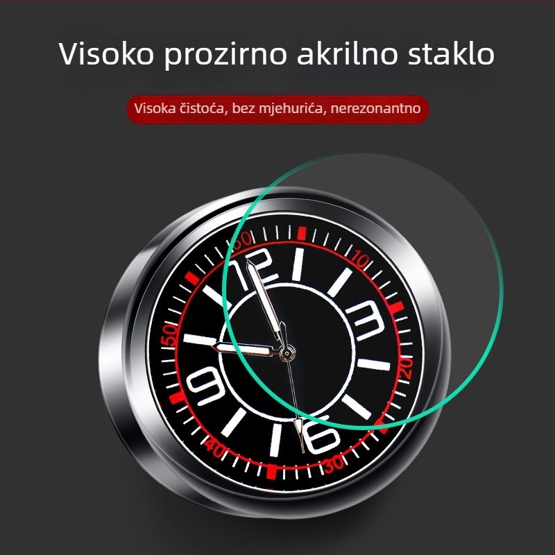 SIYARUI automobilski sat s LED noćnim svjetlom, ABS materijal, radijalni tip, USB priključak za upaljač