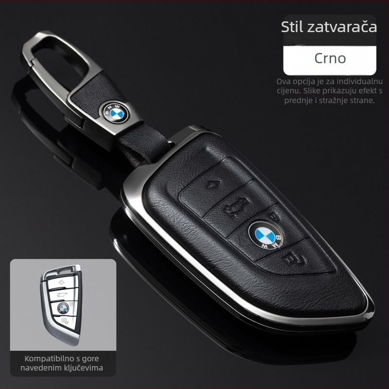 Kryt za ključ BMW za serije 1/3/5 i X3/X5 – aluminijska zlitina, minimalistički stil, mogućnost prilagodbe
