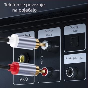 Type-C na dvostruki RCA audio kabel, zlatno obloženo, bakreno jezgro, gola bakrena žica