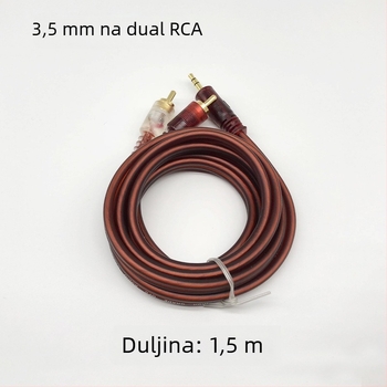 Kabel za zvuk 3,5 mm na 2x RCA, Y-split, pozlaćeni OFC vodovi