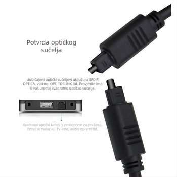 Optički audio kabel SPDIF izlaz – Yiquan 05, PMMA jezgra, optičko vlakno, za digitalne uređaje