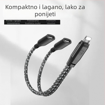 OTG Type-C adapter kabel za bežični Lavalier mikrofon s digitalnim čipom, punjiv, duljina 0,15 m