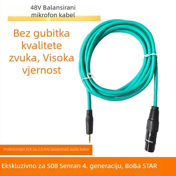 Izbalansirani kabel za mikrofon: XLR samica na 3,5 mm, 48V kondenzatorski mikrofon, SO8, izbalansirana linija