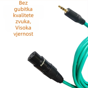 Izbalansirani kabel za mikrofon: XLR samica na 3,5 mm, 48V kondenzatorski mikrofon, SO8, izbalansirana linija