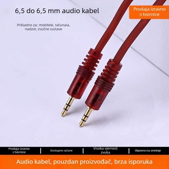 Audio kabel za gitarističko pojačalo — bakar bez kisika, bakreno jezgro, bakrena konstrukcija, 6,35 mm konektori