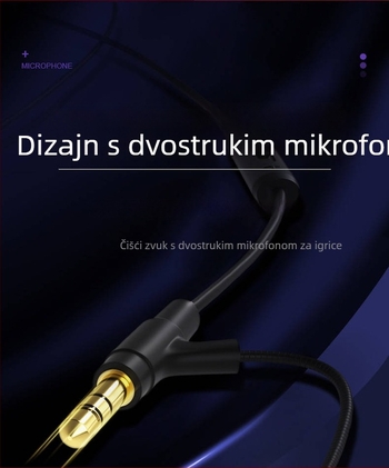 Audio kabel s mikrofonom — Qilian V3pro-heise, pozlaćen, bakreno jezgro s premazom srebra