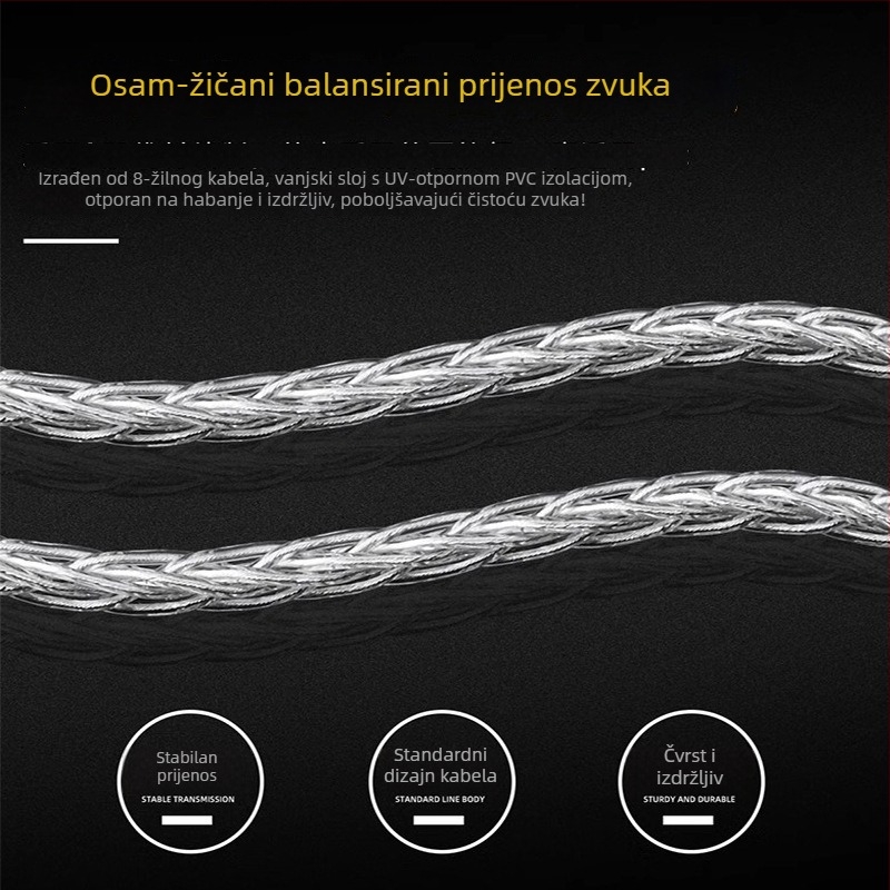 AUX kabel od monokristalnog bakra za audiophile mobilni i auto audio, 3,5 mm