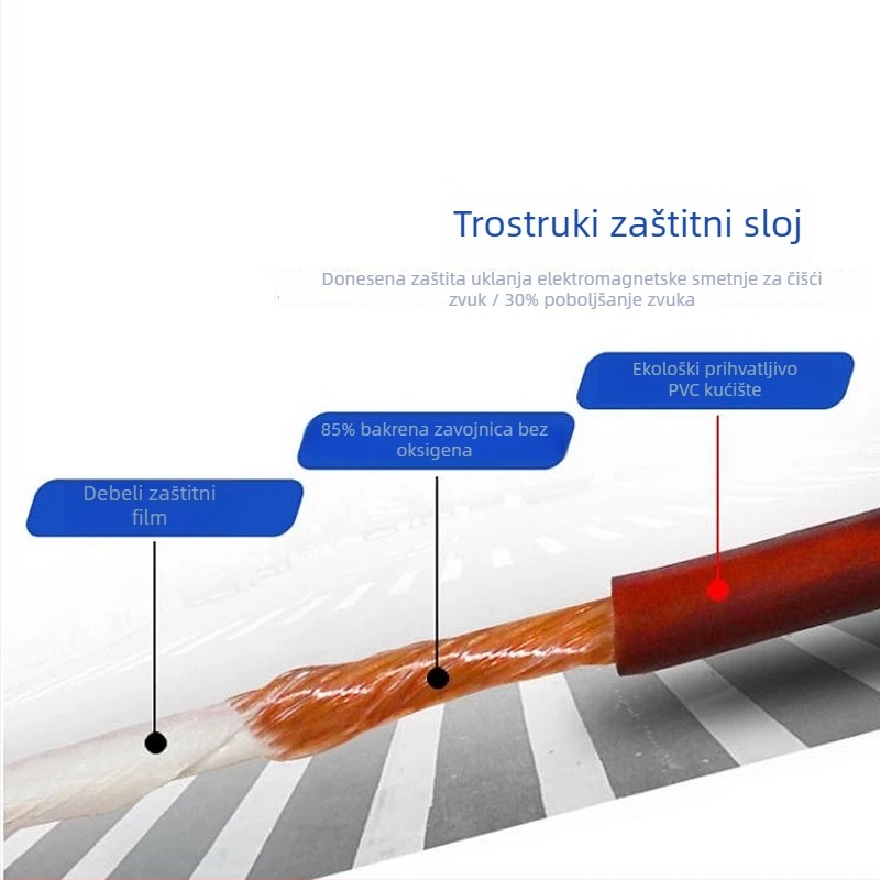 XLR kabel za mikrofon, muško–ženski priključak, zlatno obloženi priključci, bakreni vodnik bez kisika, ROHS