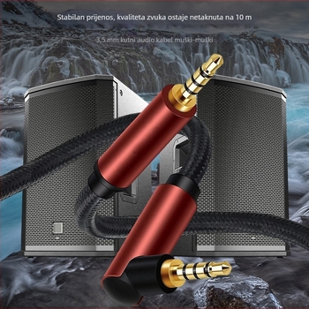 3,5 mm muško–muški audio kabel, ravni i zakrivljeni, za računalo, mobitel, slušalice i auto stereo