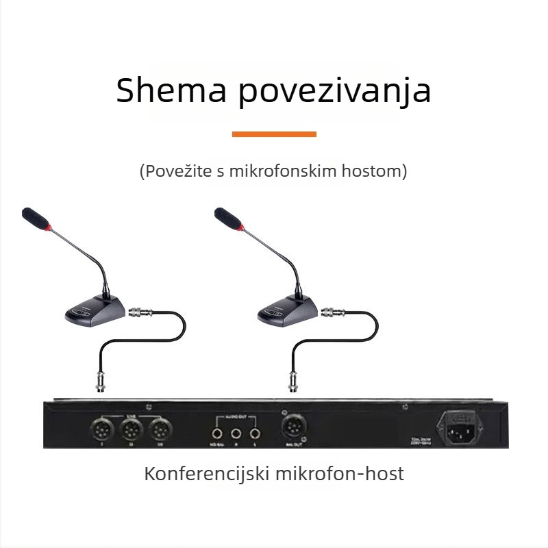 Audio kabel, 8-žilni mikrofon kabel s 8-pinskim avionskim konektorom za konferencijske sustave, muško-ženski / muško-muški, niklani premaz, jezgra od bakrene cinkovane, bakar bez kisika, ROHS