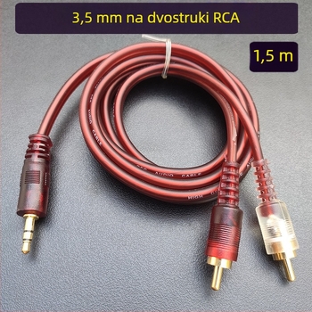Shadow Fiber RCA3 kabel audio splitter 3.5 mm na dva RCA, bakreni vodič, IS9001 certifikat, privatna oznaka licencirana