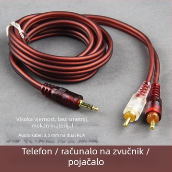 Shadow Fiber RCA3 kabel audio splitter 3.5 mm na dva RCA, bakreni vodič, IS9001 certifikat, privatna oznaka licencirana