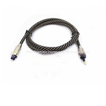 Toslink digitalni optički audio kabel, konektori kvadratni na okrugle, pozlaćeni, pleteni kabel, 3 m