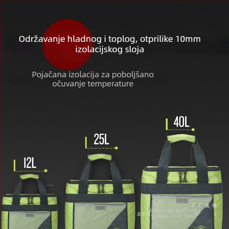 Vanjska izolacijska torba - najlon, vodootporan materijal, unisex odrasle osobe, za dostavu hrane
