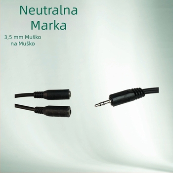 Ruisheng A25 Audio kabel, 3,5 mm muški na dva ženska, niklirano bakreno-obaljeno čelično jezgro
