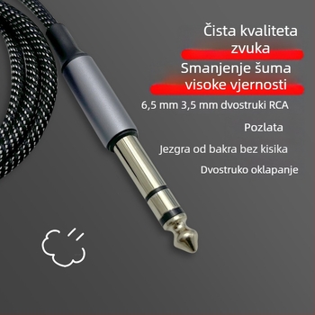 Audio kabel 6,35 mm prema dvostrukom RCA, splitter 1/2, za sučelje zvučne kartice i pojačalo zvučnika