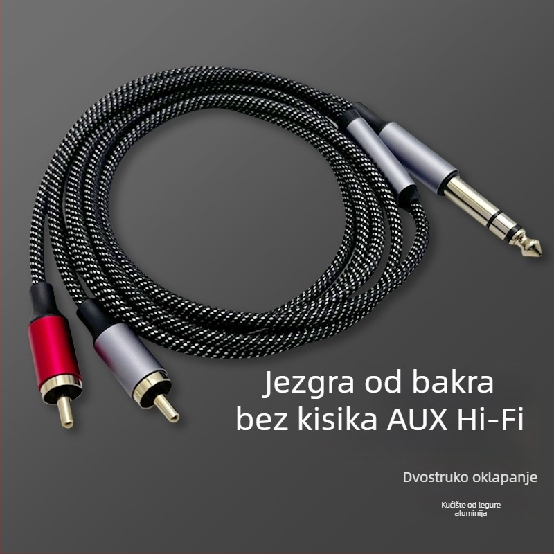 Audio kabel 6,35 mm prema dvostrukom RCA, splitter 1/2, za sučelje zvučne kartice i pojačalo zvučnika