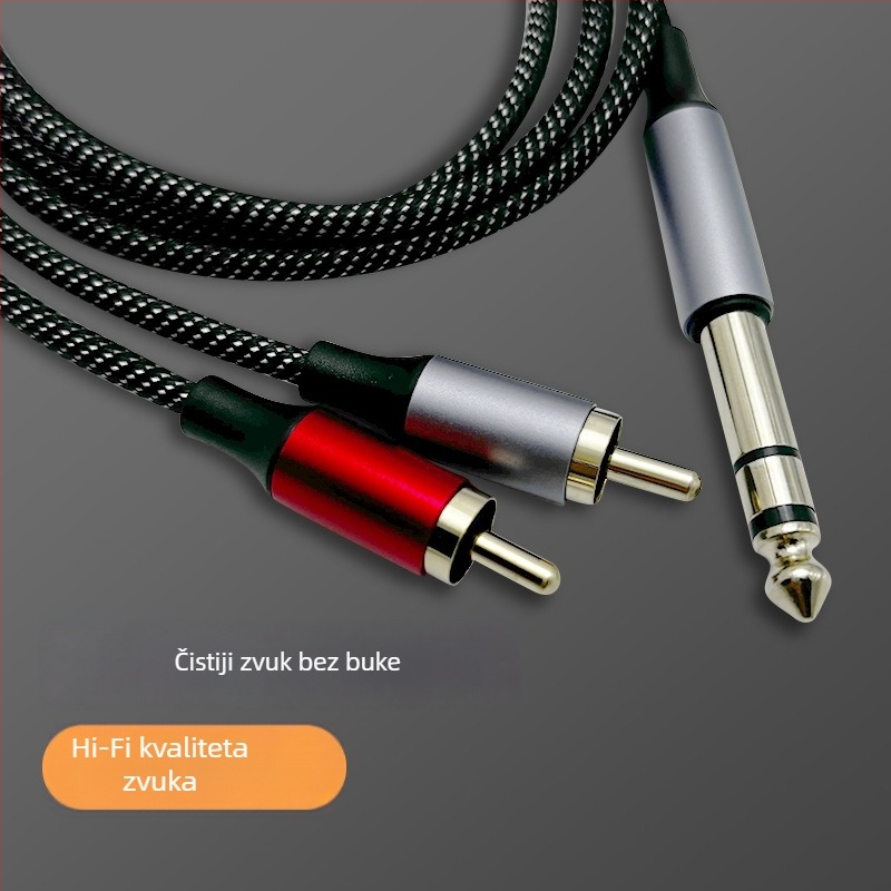 Audio kabel 6,35 mm prema dvostrukom RCA, splitter 1/2, za sučelje zvučne kartice i pojačalo zvučnika